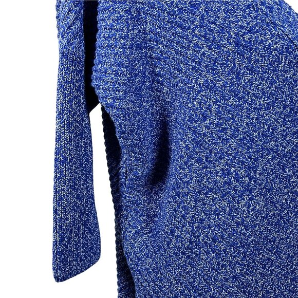 Express Knit Top Small Blue V Neck Short Sleeve Dolman Casual Soft - Picture 4 of 5